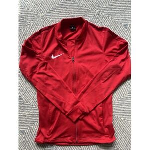 Nike Long Sleeve Full Zip Dri-Fit‎ Polyester Jacket - Red- Small